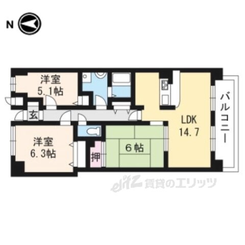 京都府宇治市五ケ庄戸ノ内 黄檗駅 3LDK マンション 賃貸物件詳細