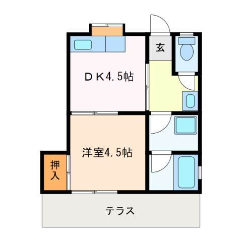 上村様共同住宅 1階 1DK 賃貸物件詳細