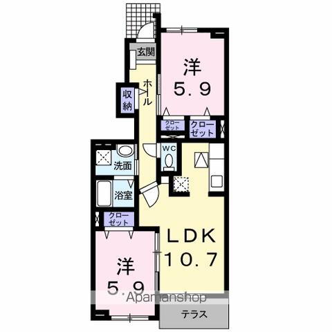 山梨県甲府市上町 南甲府駅 2LDK アパート 賃貸物件詳細