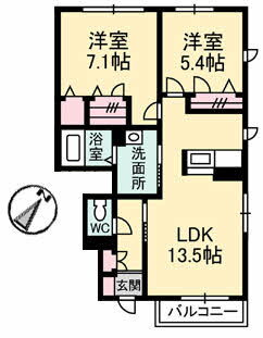 島根県出雲市上塩冶町 電鉄出雲市駅 2LDK アパート 賃貸物件詳細