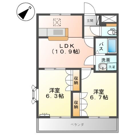 岡山県倉敷市福島 倉敷駅 2LDK アパート 賃貸物件詳細
