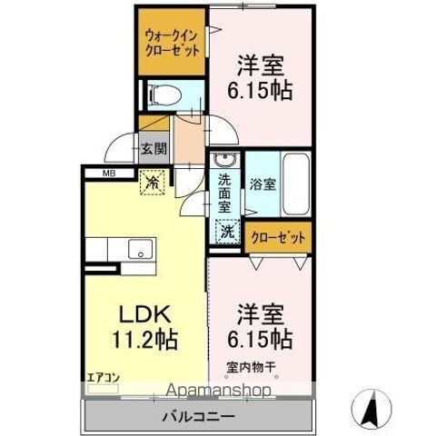 ＰＡＲＫ　ＨＩＬＬＳ　ＭＩＹＡＫＯ　Ｂ 2階 2LDK 賃貸物件詳細