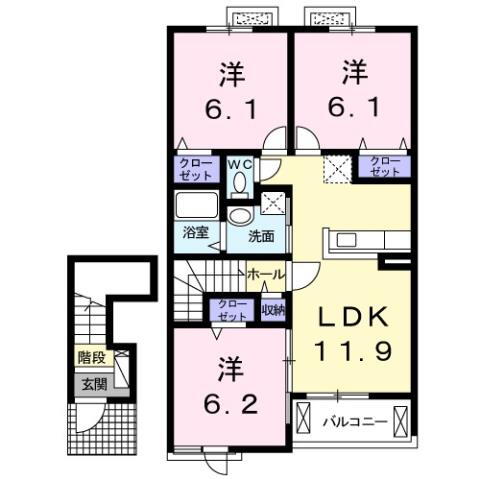 徳島県徳島市北田宮２ 佐古駅 3LDK アパート 賃貸物件詳細