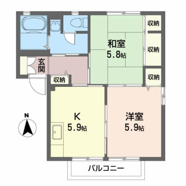福島県郡山市字下亀田 2K アパート 賃貸物件詳細