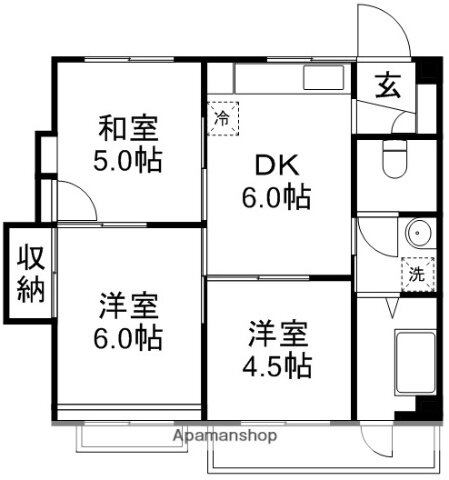 アンダンテ武蔵野 4階 3DK 賃貸物件詳細