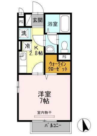 フォルトゥーナ 2階 1K 賃貸物件詳細