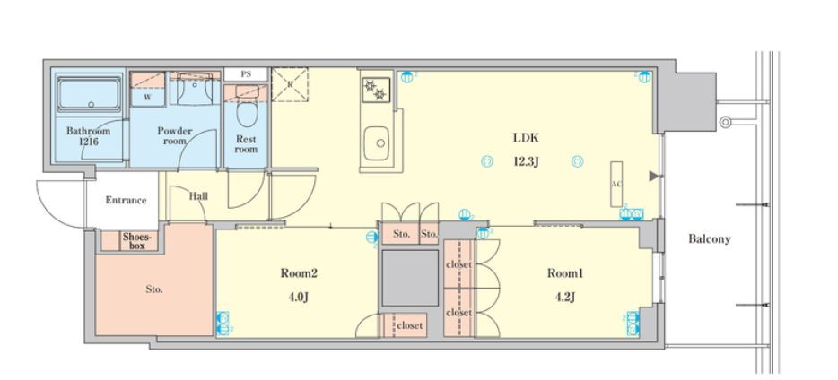 大阪府大阪市中央区南本町１ 堺筋本町駅 2LDK マンション 賃貸物件詳細