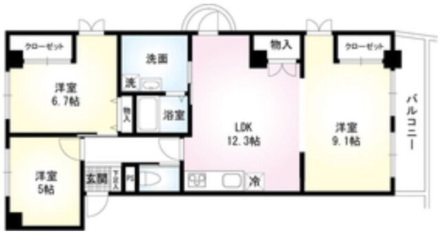 金津賀第５ビル 5階 3LDK 賃貸物件詳細