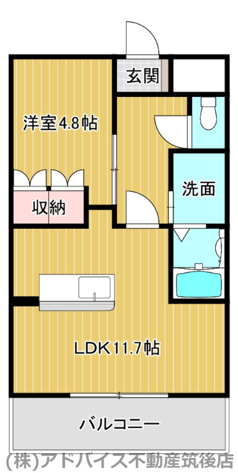 福岡県八女市室岡 羽犬塚駅 1LDK アパート 賃貸物件詳細