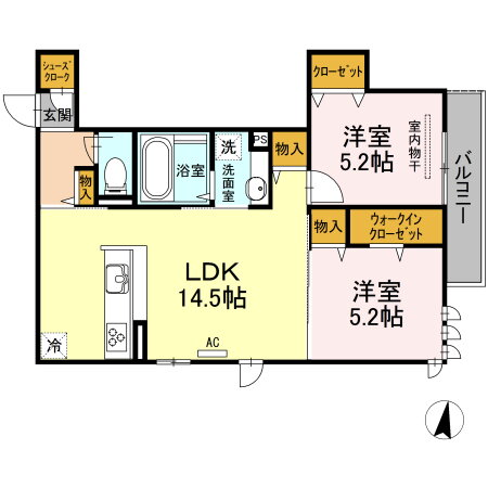 広島県広島市佐伯区楽々園６ 楽々園駅 2LDK アパート 賃貸物件詳細