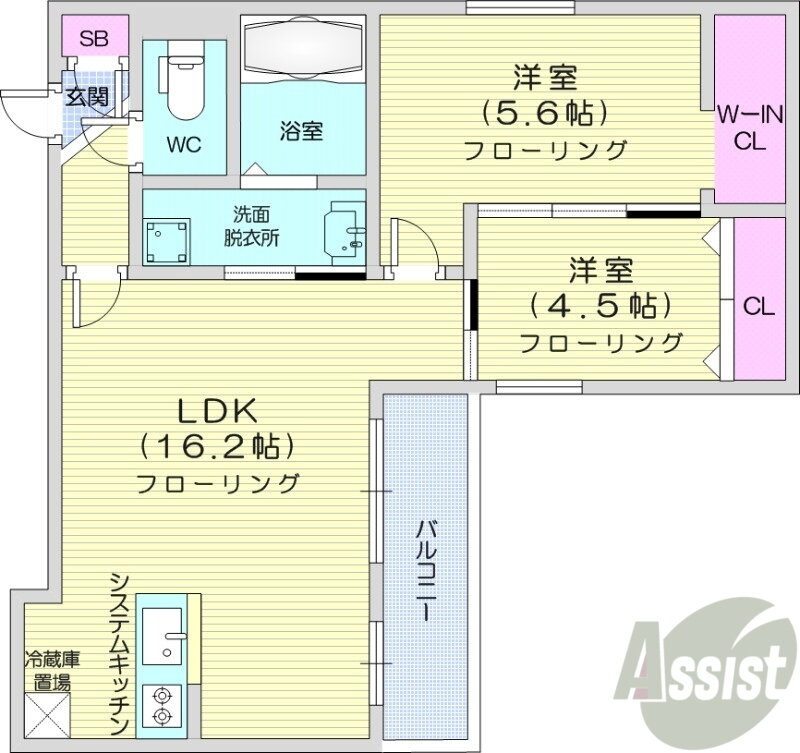 北海道札幌市東区北九条東６ 東区役所前駅 2LDK マンション 賃貸物件詳細