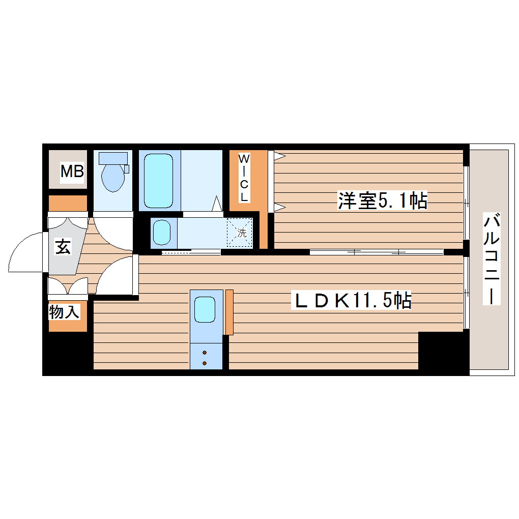 スパシアス鉄砲町東 2階 1LDK 賃貸物件詳細