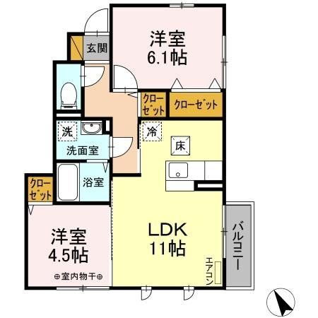 千葉県鎌ヶ谷市初富本町１ 新鎌ヶ谷駅 2LDK アパート 賃貸物件詳細