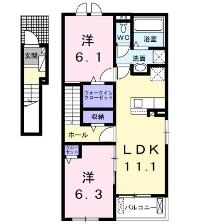 セレーノ伊那ＩＩ 2階 2LDK 賃貸物件詳細
