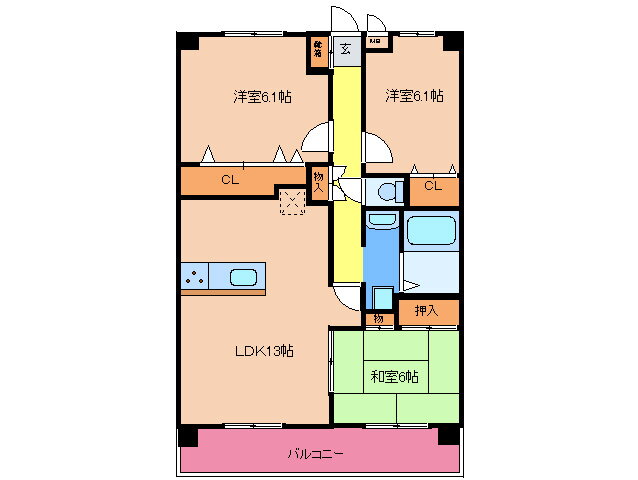 福岡県古賀市花見東５ 千鳥駅 3LDK マンション 賃貸物件詳細