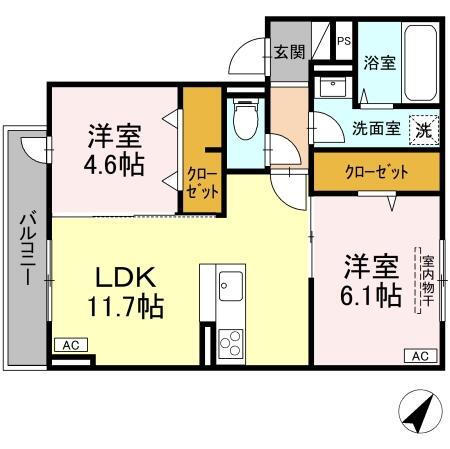 広島県福山市多治米町３ 2LDK アパート 賃貸物件詳細