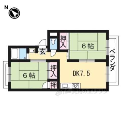 京都府京都市西京区大枝沓掛町 桂駅 2DK アパート 賃貸物件詳細