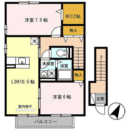 ハイツ　ラポルテ 2階 2LDK 賃貸物件詳細