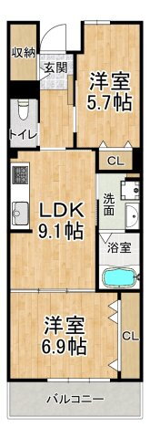 兵庫県神戸市西区伊川谷町有瀬 朝霧駅 2DK マンション 賃貸物件詳細