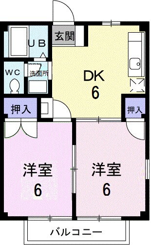 福岡県久留米市宮ノ陣５ 宮の陣駅 2DK アパート 賃貸物件詳細