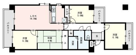 福岡県福岡市中央区今川１ 唐人町駅 4LDK マンション 賃貸物件詳細