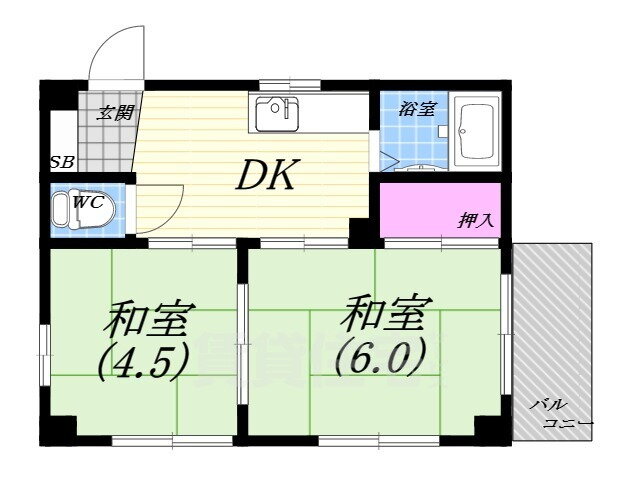 兵庫県西宮市甲子園浜田町 久寿川駅 2K マンション 賃貸物件詳細