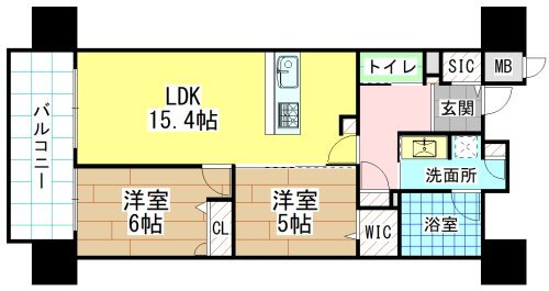 福岡県北九州市小倉北区紺屋町 小倉駅 2LDK マンション 賃貸物件詳細