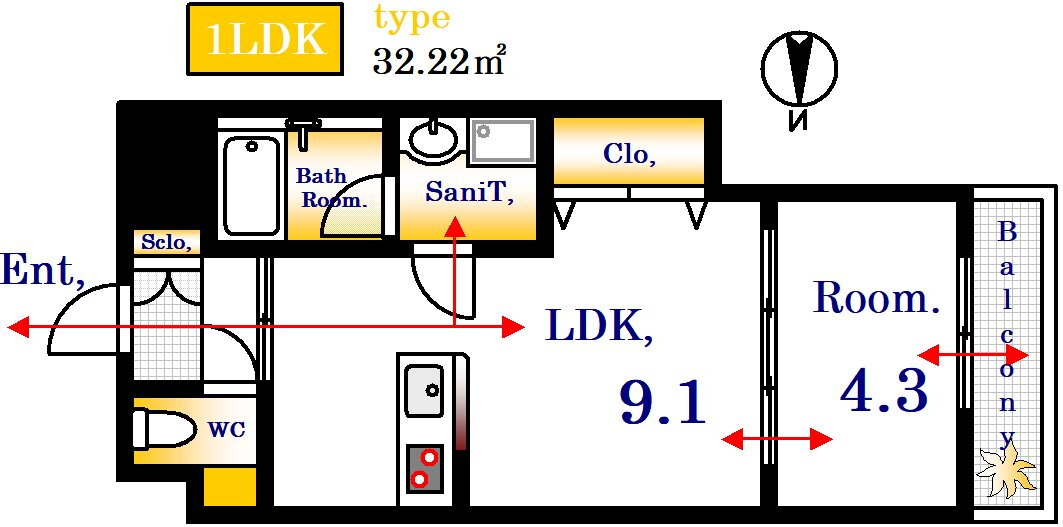 広島県広島市中区舟入川口町 舟入川口町駅 1LDK マンション 賃貸物件詳細
