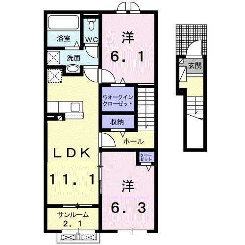 富山県富山市山室荒屋新町 富山駅 2LDK アパート 賃貸物件詳細