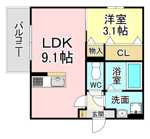 福岡県北九州市八幡西区東浜町 黒崎駅 1LDK アパート 賃貸物件詳細