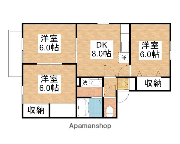 岡山県岡山市北区野田５ 備前三門駅 3DK アパート 賃貸物件詳細