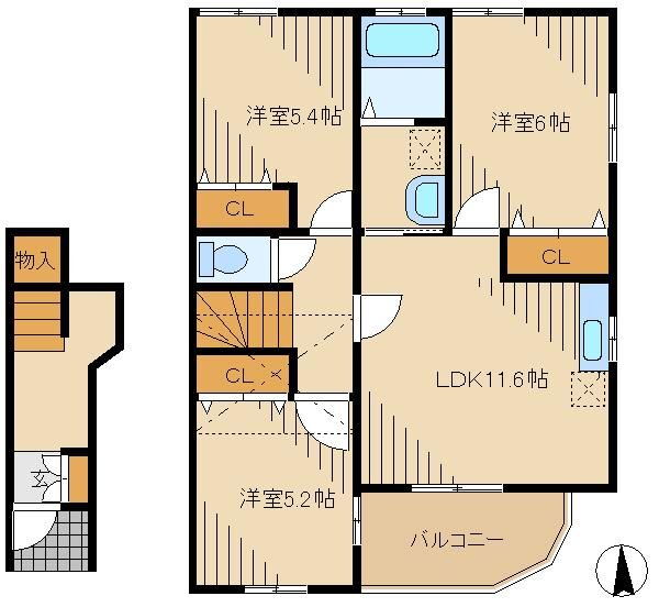 東京都日野市百草 百草園駅 3LDK アパート 賃貸物件詳細