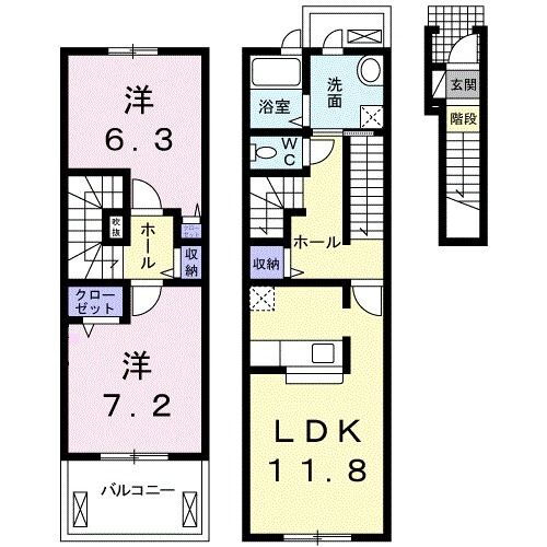 埼玉県久喜市栄１ 鷲宮駅 2LDK アパート 賃貸物件詳細