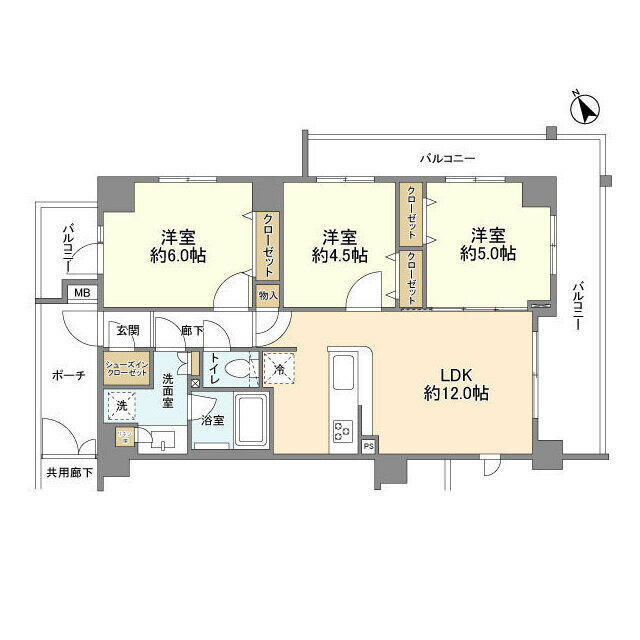 神奈川県横浜市神奈川区平川町 東白楽駅 3LDK マンション 賃貸物件詳細