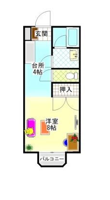 岡山県倉敷市神田１ 常盤駅 1K アパート 賃貸物件詳細