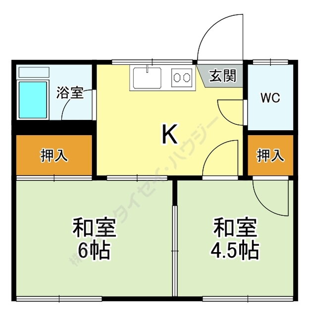 神奈川県横浜市鶴見区上の宮２ 菊名駅 2K アパート 賃貸物件詳細