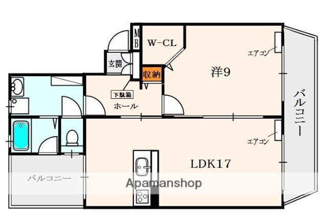 ＧＲＡＮＤ岡山手 2階 1LDK 賃貸物件詳細