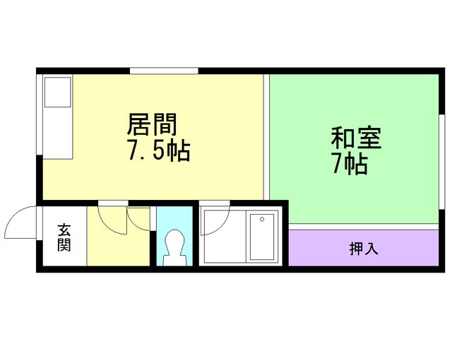 北海道函館市梁川町 五稜郭公園前駅 1DK アパート 賃貸物件詳細