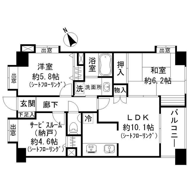インペリアル武蔵野シティ 5階 2SLDK 賃貸物件詳細