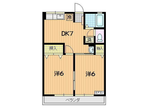 メープル 2階 2DK 賃貸物件詳細