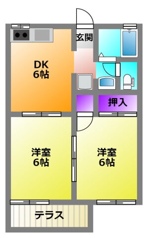 静岡県浜松市中央区萩丘４ 上島駅 2DK アパート 賃貸物件詳細