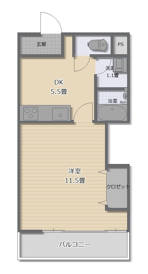 プラザ六番館 4階 1DK 賃貸物件詳細