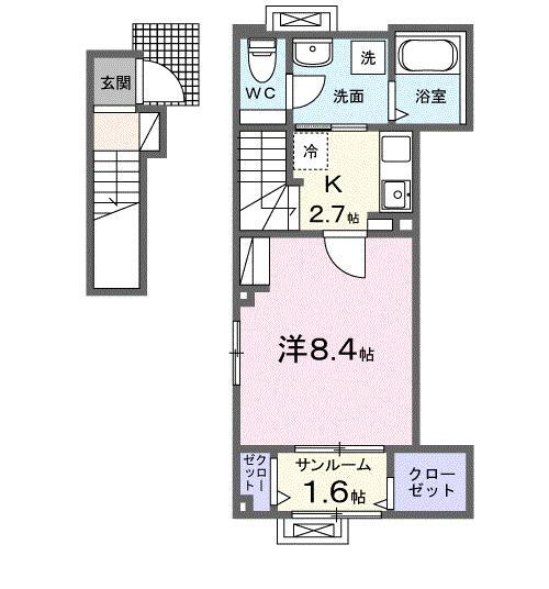 富山県高岡市博労本町 高岡駅 1K アパート 賃貸物件詳細