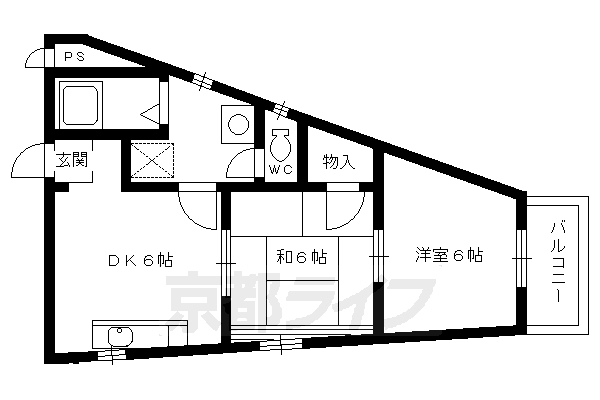 京都府長岡京市長岡１ 長岡天神駅 2DK マンション 賃貸物件詳細