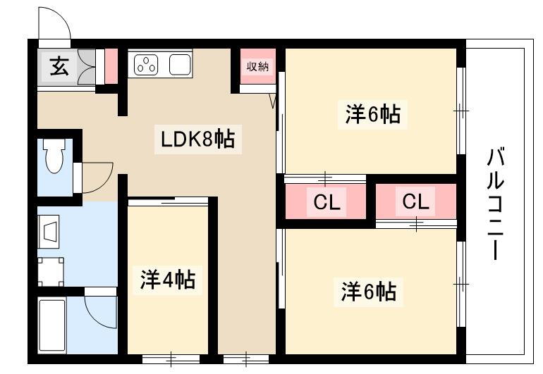 カームそうえん 4階 3LDK 賃貸物件詳細