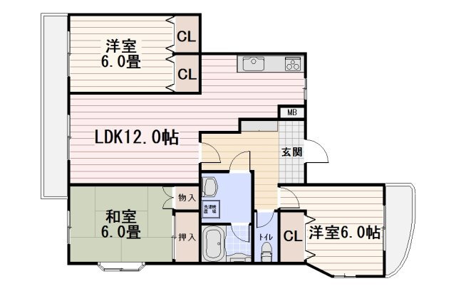 福岡県宗像市田久３ 赤間駅 3LDK マンション 賃貸物件詳細