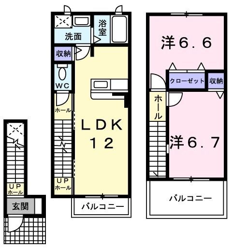 ヴィラ・サンライズＢ 2階 2LDK 賃貸物件詳細