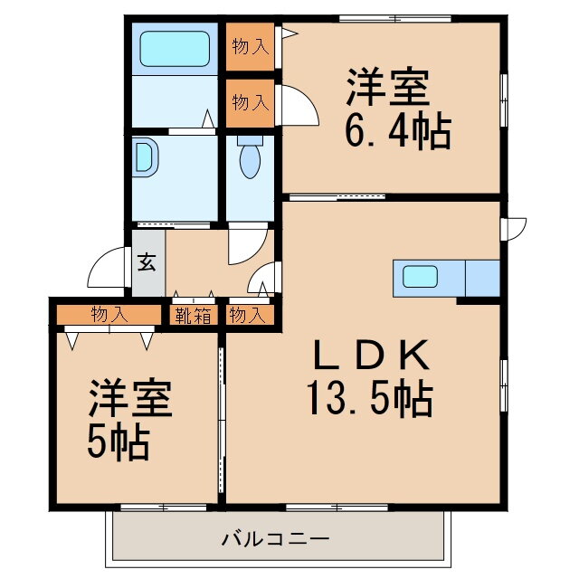 和歌山県和歌山市毛見 和歌山駅 2LDK アパート 賃貸物件詳細