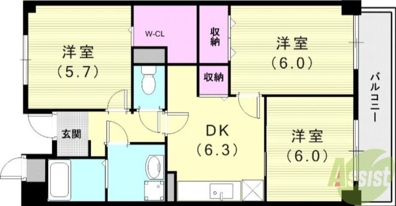 兵庫県神戸市北区西大池２ 大池駅 3DK マンション 賃貸物件詳細
