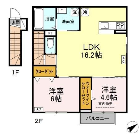 岩手県盛岡市月が丘３ 青山駅 2LDK アパート 賃貸物件詳細